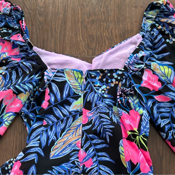 Lilly Pulitzer Lila Long Sleeve Dress Onyx Earned Stripes - Picture 14 of 16